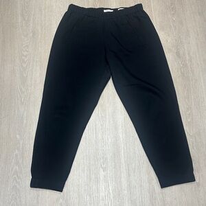 Babaton Black Elastic-Waist Tapered Trousers